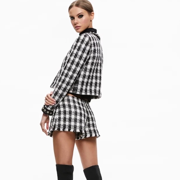 Alice + Olivia Mace Tweed Mini Skort - Size 4 - Picture 1 of 5